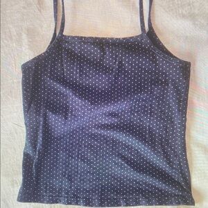 Women's Navy Polka Dot Tank Top
